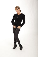 Alexia - cashmere cardigan med sten - Sort