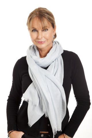 Aya - cashmere tørklæde - Lys Blå