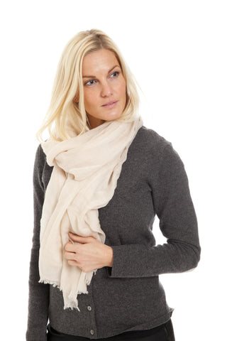 Aya - cashmere tørklæde - Nude