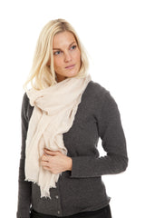 Aya - cashmere tørklæde - Nude
