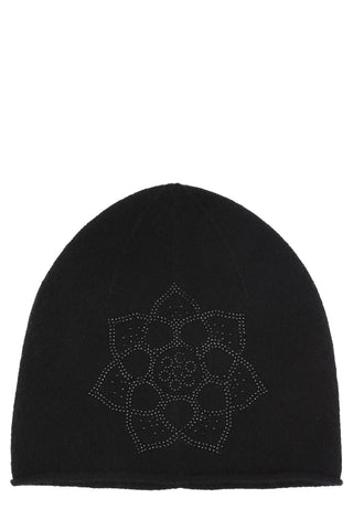 Bella - cashmere hue (beanie) med sten - Sort