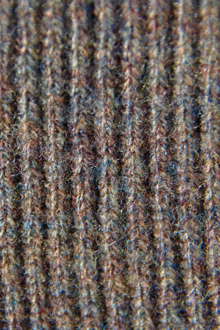 Hunter - rib tørklæde i cashmere, mænd - Skovgrøn & brun melange