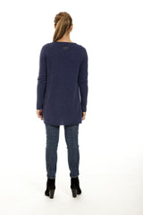 Estelle - cashmere cardigan med sten - Indigo Blå