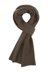 Hunter - rib tørklæde i cashmere, mænd - Skovgrøn & brun melange