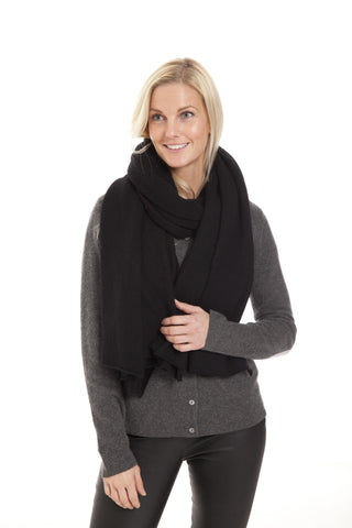 Luna - kæmpetørklæde i cashmere - Sort