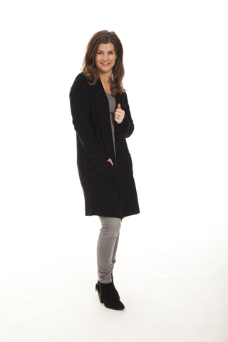 Julia - lang cashmere cardigan - Sort