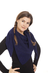 Selene - triangle cashmere - Dyb ultramarin & sort