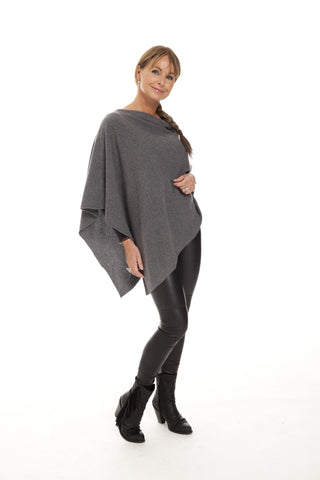 My - poncho, asymetric style - Grafit Grå