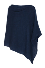 My - poncho, asymetric style - Petroleum-Blå & Sort