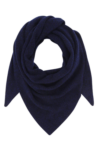Selene - triangle cashmere - Dyb ultramarin & sort