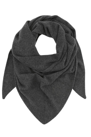 Sophie - triangle tørklæde i cashmere, med sten - Grafit Grå