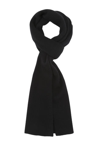 Sirius - rib tørklæde i cashmere, mænd - Sort